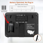 WallarGe Atomic Digital Wall Clock Battery Operated, Self-Setting, Large Display - Image 8