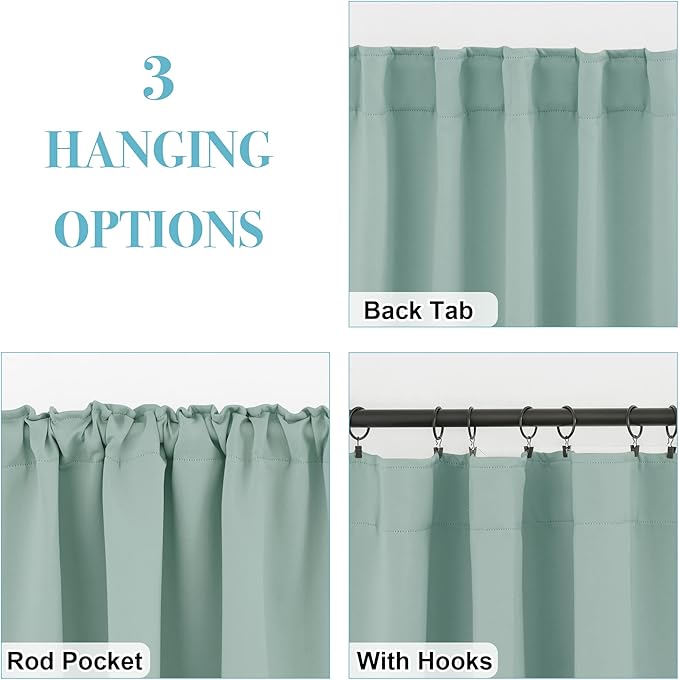 RYB HOME Aqua Blackout Curtains - Image 2
