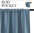 NICETOWN Kitchen Curtains, Short Blackout Drapes, Smoky Blue, Thermal Insulated - Image 2
