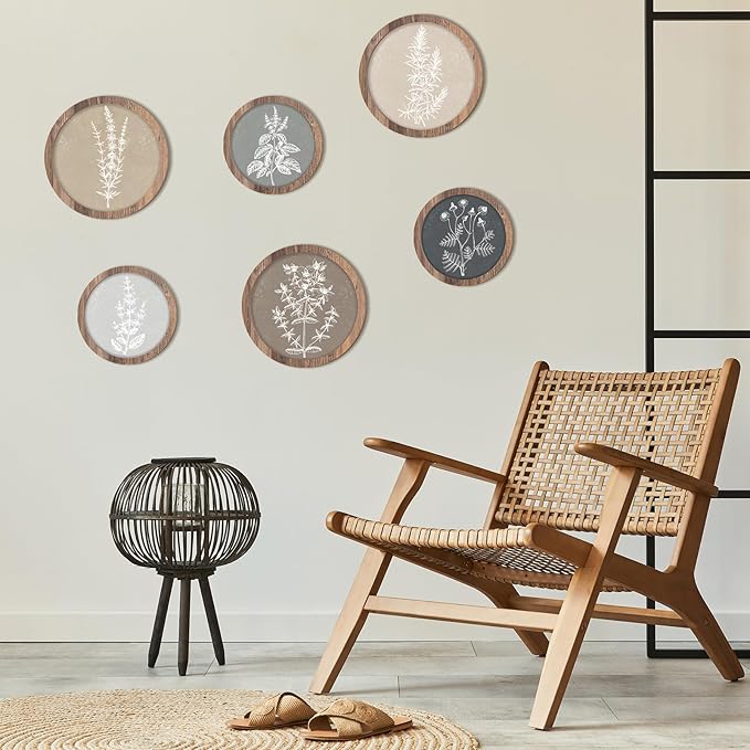 Threehoney 6 Pcs Framed Botanical Wall Art Set Floral Wall Art Vintage Boho - Image 5