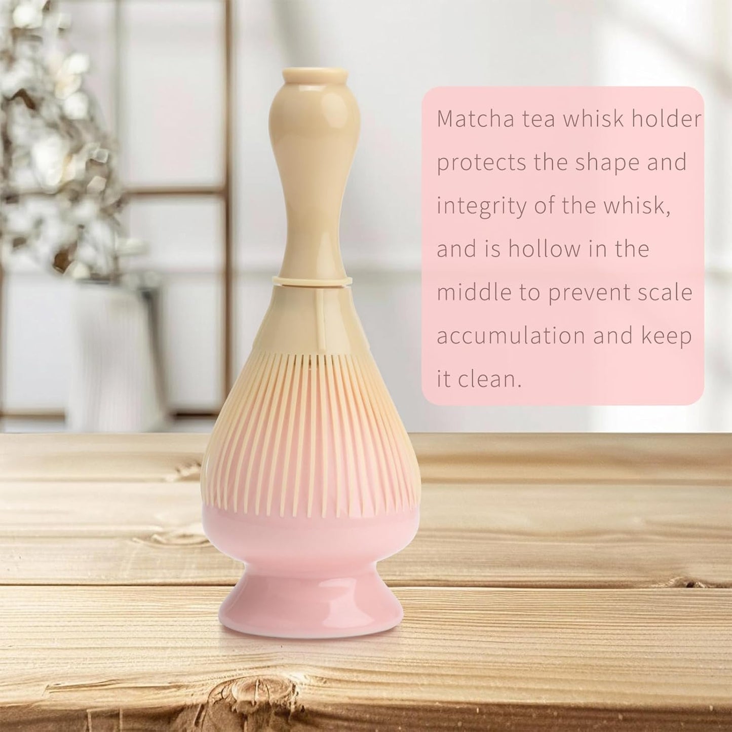 Matcha Tea Whisk Holder, 70mm Chasen Stand, Matcha Whisk Stand Ceramic Holder Chasen Stand fit for Traditional Japanese Tea Matcha Chasen Tea Set Accessories (pink)