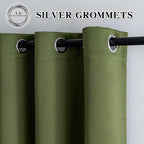 IGEMAEVE Olive Green Curtains 108 Inch Length 2 Panels Set, Light Filtering - Image 3