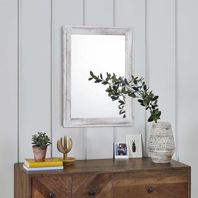 AAZZKANG Mirrors for Wall Rustic Wood Framed Hanging Mirror Decorative for - Image 3