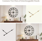 Vantic 32 Inch Large Wall Clock, Roman Numeral Metal Oversized Wall Clocks - Image 5