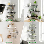 NATURE'S SOURCE Corner Floating Shelves, Corner Shelf Wall Mounted, Shelves - Image 6