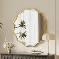 VooBang Gold Scalloped Circle Mirror, Hanging Leaning by VooBang