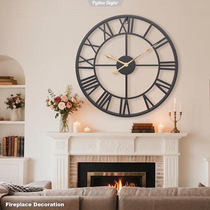 Pytha Sight Large Wall Clock for Lving Room, 16 Inch Modern Industrial - Image 6