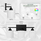 Black Bathroom Lights Over Mirror, Anti-rust Vanity Light Fixture - Image 2
