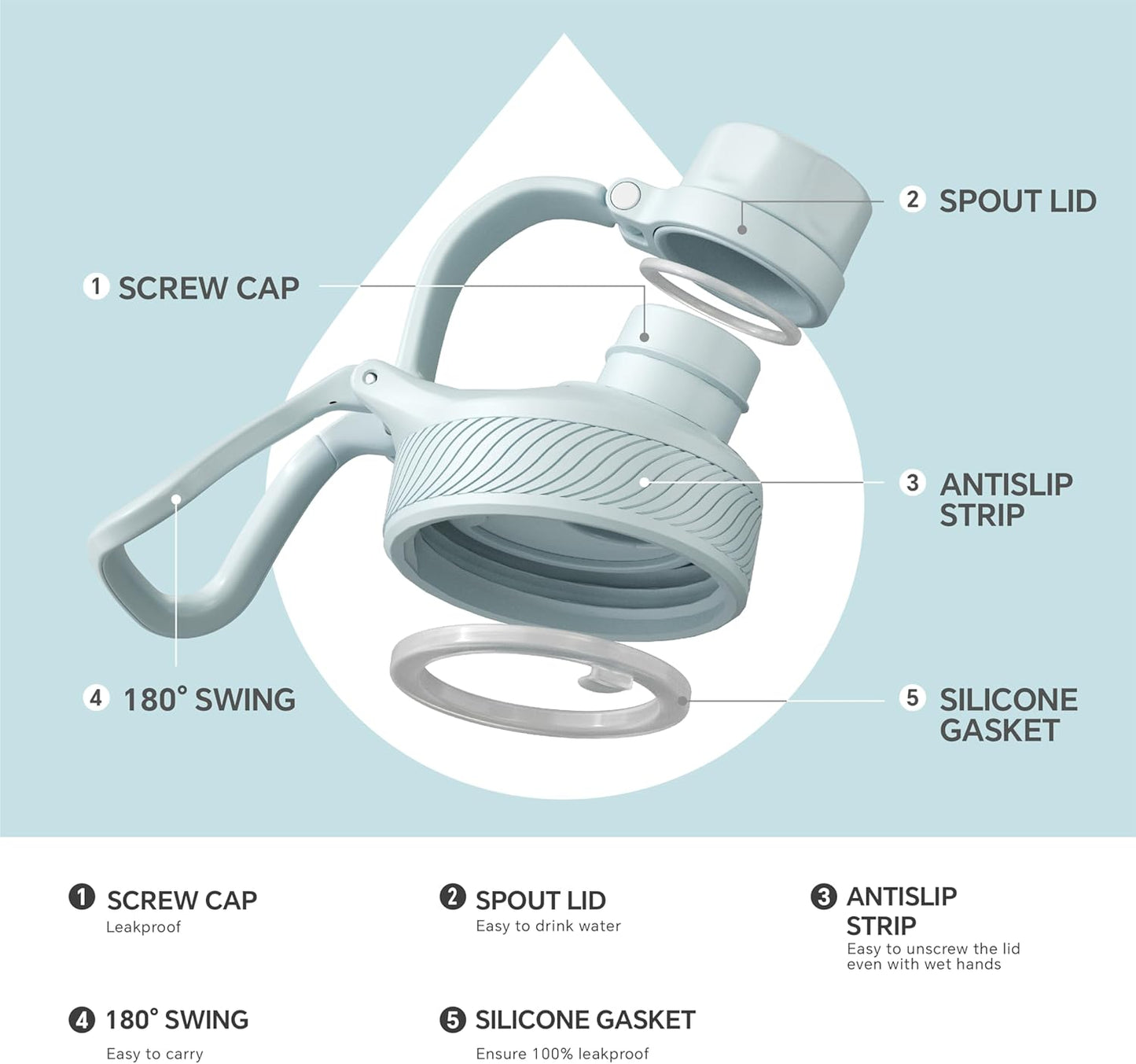 IDEUS Insulated Water Bottle 12oz, Stainless Steel Insulated Water Bottle For School, Insulated Bottles With Straws Leakproof, Vacuum Double Wall Water Bottles For Boys And Girls With 2 Lids, BPA Free