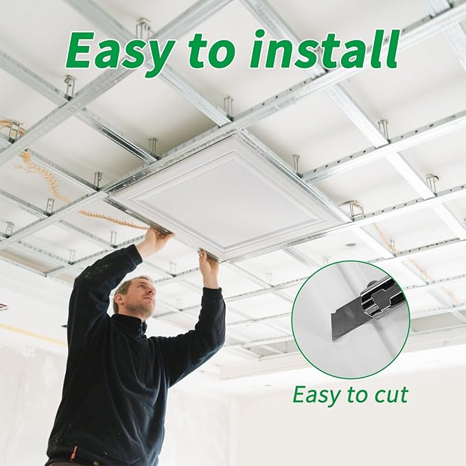Art3d 36 Pack PVC Ceiling Tiles, 24x24 Inches Waterproof Drop Ceiling - Image 9
