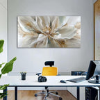Flower Wall Art Vintage White Floral Canvas Pictures Abstract Blooming Flower - Image 2