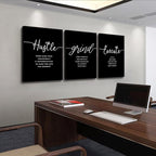 Office Decor - Hustle Quotes Execute Prints, Framed Canvas Wall Art Grind Quote - Image 2