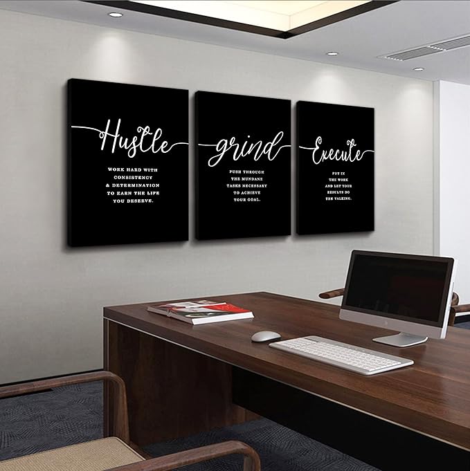 Gift for Boss, Framed Canvas Wall Art Success Quote, Office Wall Art, Positive - Image 3