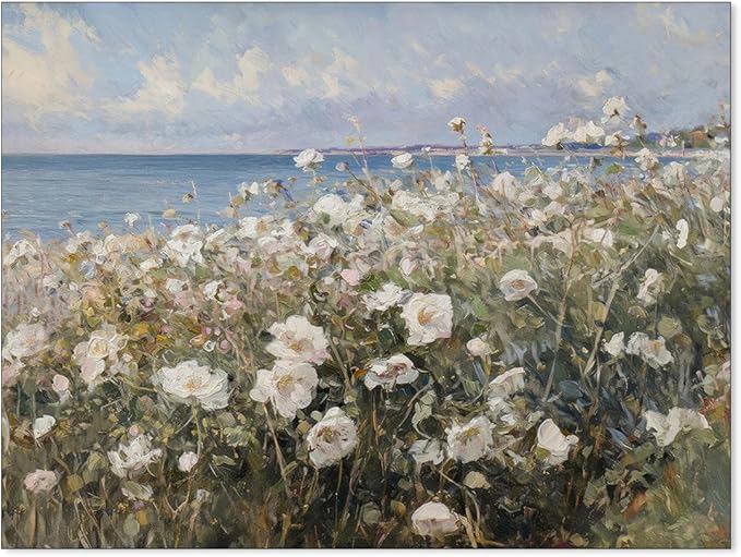 rumlud Nature Landscape Wall Art Coastal Wildflower Poster French Spring by rumlud