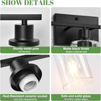 MOKATNG 3-Light Bathroom Light Fixtures, Vanity Light - Image 4