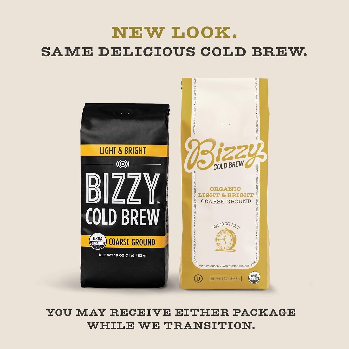 Bizzy Organic Cold Brew Coffee | Light & Bright Blend | Coarse Ground Coffee | Light Roast | Micro Sifted | Specialty Grade | 100% Arabica | 1 LB