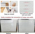 3D Wall Panels Peel and Stick 11PCS White Foam Brick Wallpaper - Image 6