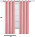 LEMOMO Pink Thermal Blackout Curtains/52 x 108 Inch/Set of 2 Panels Room - Image 9