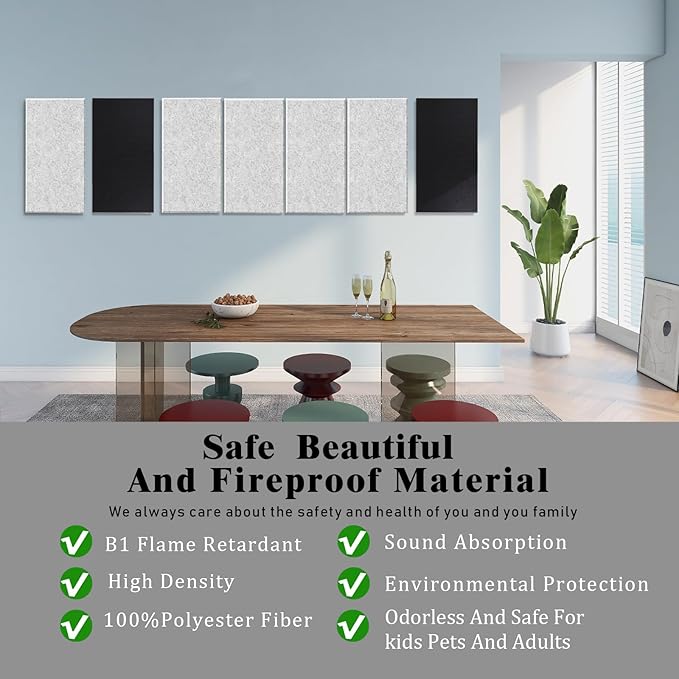 6 Pack Thickened Soundproof Wall Panels, 15.75" X 31.5" X 0.47" High Density - Image 2