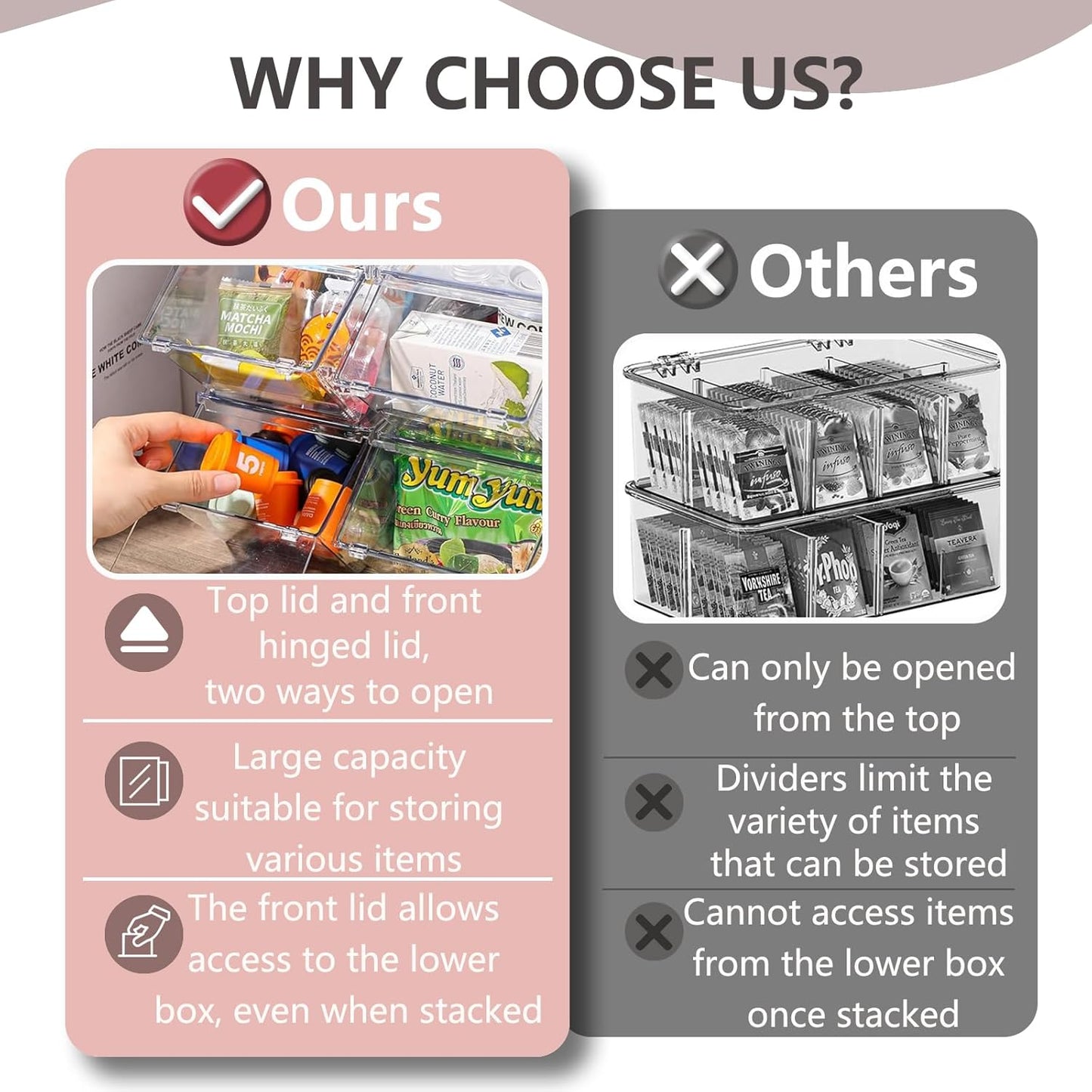 Roninkier 4 pack Coffee Pod Holder Tea Bag Organizer, Large Capacity Stackable Coffee Bar Accessories for Counter