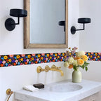 Colorful Floral Wallpaper Border 196x4 Inch Peel and Stick Wall Border - Image 5
