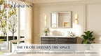 Keonjinn 40" x 30" Brushed Nickel Bathroom Vanity Mirror, Beveled Tempered Glass - Image 7