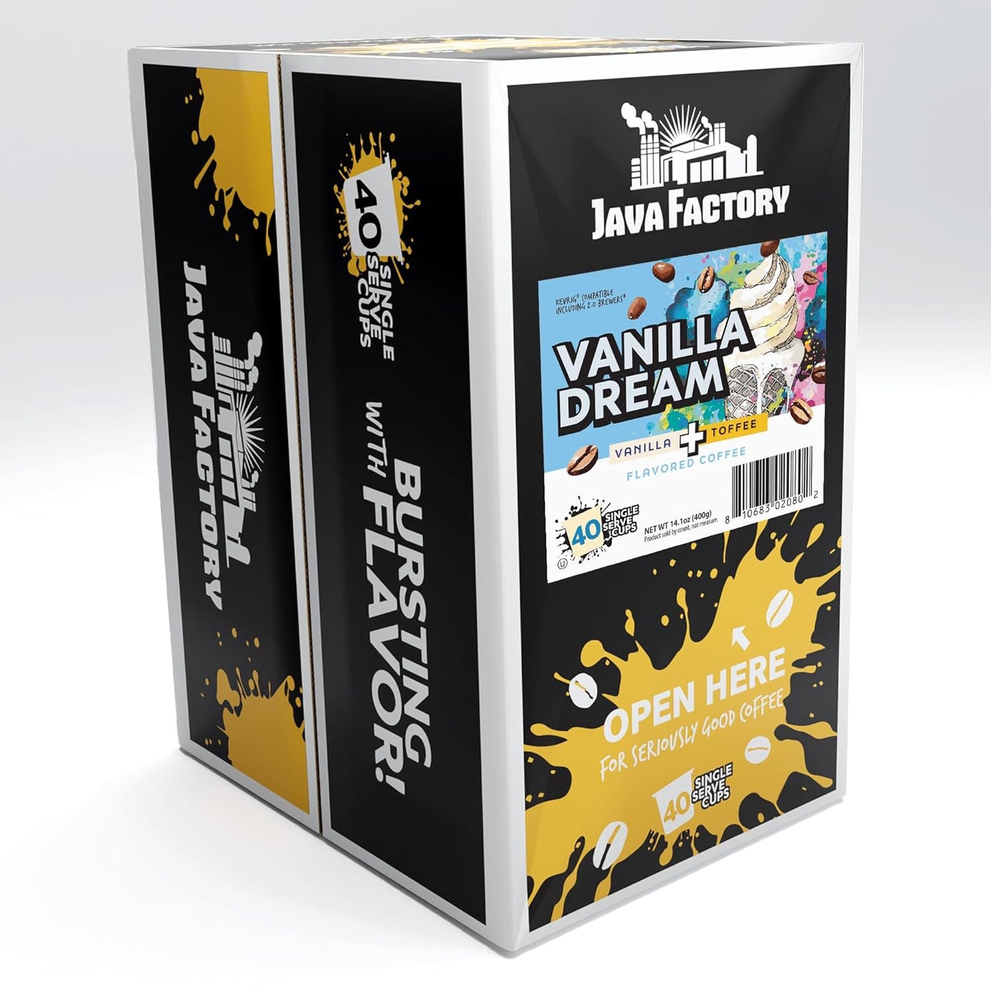 Java Factory Coffee Pods Vanilla Flavored Coffee Compatible with K Cup Brewers Including 2.0, Vanilla Dream, 40 Count