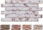 COMSTICKC 3D Faux Brick Wall Panel Red-Tinted White, Peel and Stick Wall by COMSTICKCDECOR