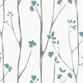 Timeet Blue White Floral Leaf Boho Wallpaper 16.14"x118.11" Self-Adhesive by Timeet