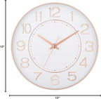 HZDHCLH Modern Wall Clocks Battery Operated, 10 inch White and Rosegold Clock - Image 8