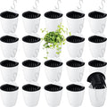 Yungyan 20 Sets 5" Self Watering Hanging Planter White Lazy Flower Pots Plastic by Yungyan