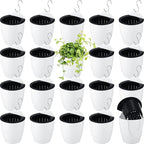 Yungyan 20 Sets 5" Self Watering Hanging Planter White Lazy Flower Pots Plastic by Yungyan