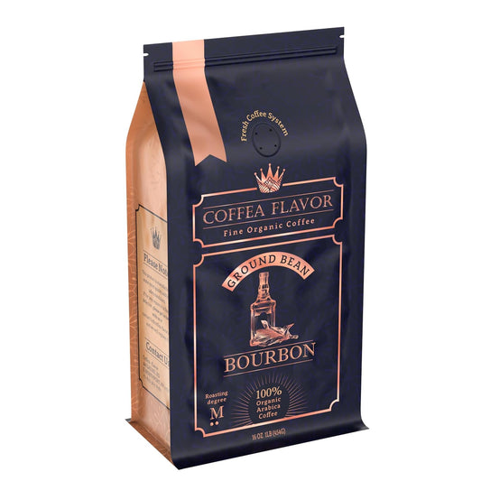 Flavored Ground Coffee – Bourbon, 100% Arabica, Single Origin, Medium Roast, USDA Organic, Naturally Flavored – by Coffea Flavor