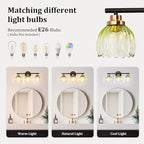 TALOYA Bathroom Vanity Light Fixtures, 3-Light Modern Black and Gold Wall - Image 7