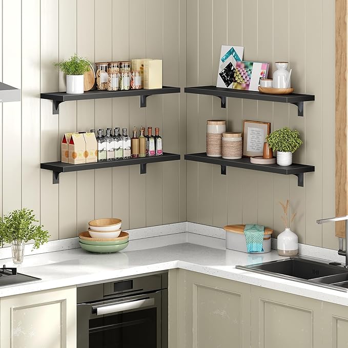 HOOBRO Floating Shelves for Wall, 23.6" Wall Mounted Shelves Set of 2, Hanging - Image 5