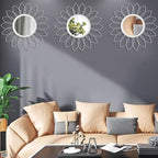 3 Pack Metal Mirrors for Wall Sunburst Wall Mirrors Home Décor Decorative - Image 2
