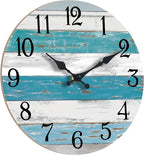 KECYET Wall Clock Battery Operated 14 Inch Outdoor Large Beach Style Blue - Image 4