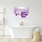EOBTAIN Zen Bathroom Wall Art Butterfly and Flower Stone Relaxing Just Breathe - Image 3
