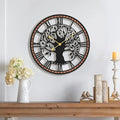 Micasso Wall Clocks Battery Operated: 15Inch Farmhouse Tree of Life Metal by Micasso