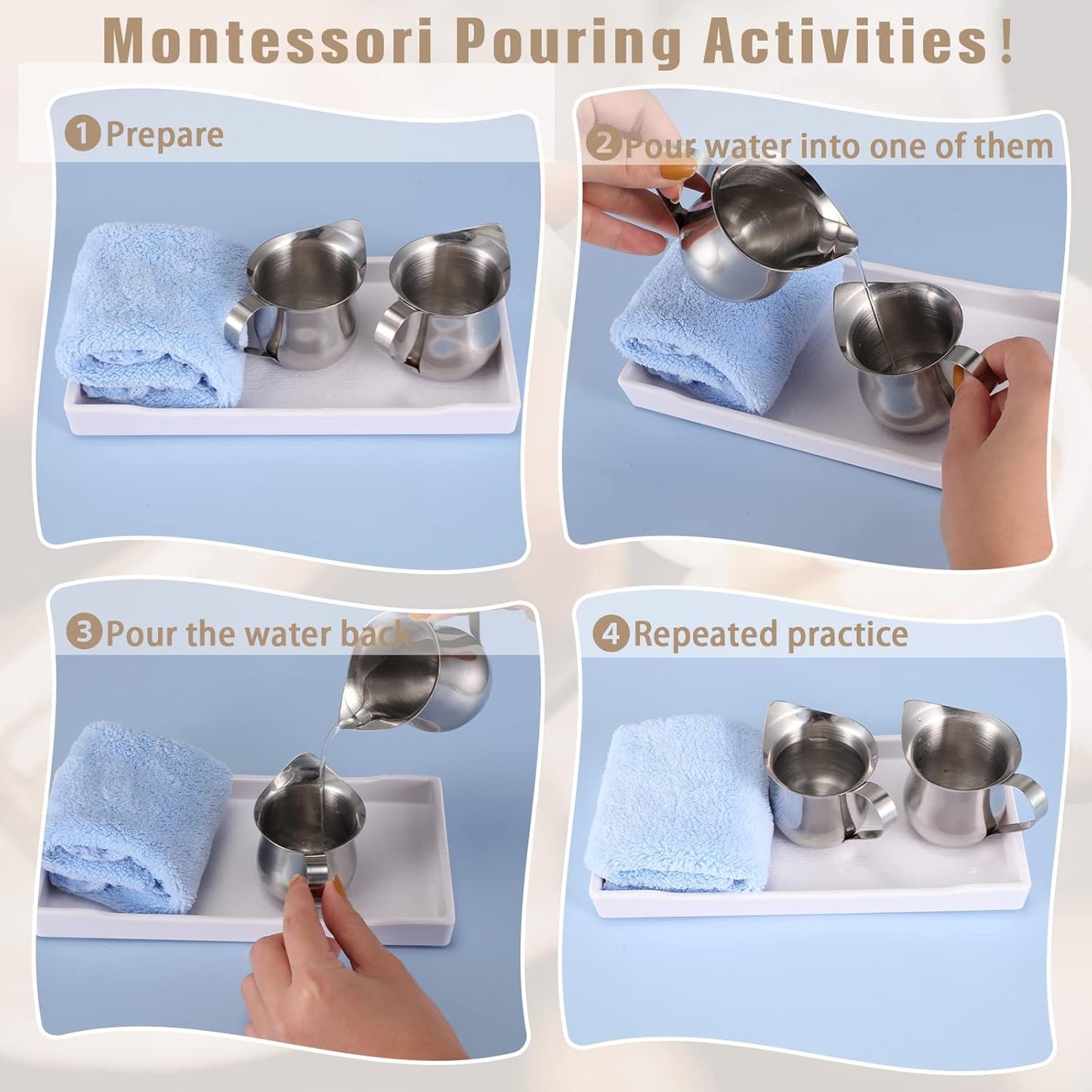 Honeydak 4 Pcs Creamer Frothing Pitcher Bell Container 3 oz Espresso Pouring Cup Mini Stainless Steel Creamer Pourer Mirror Finish Pitcher for Coffee Barista Cappuccino Shop Restaurant Bakery Kitchen