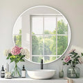 Circle White Mirrors, Round Mirror 22 inch, Circle Wall Mirror Metal Frame by Mfring