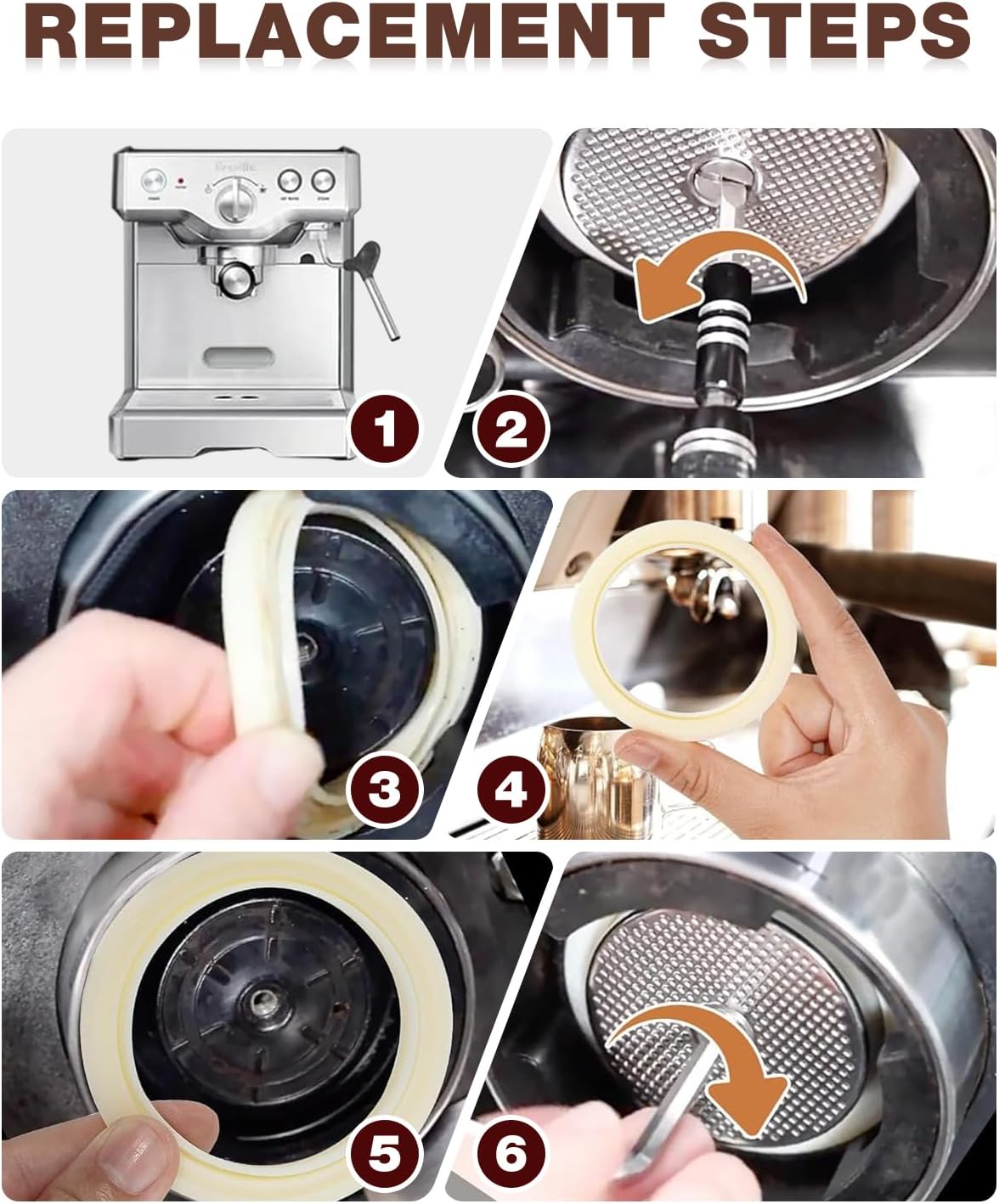 2PCS 54mm Silicone Steam Ring for Breville Espresso Machine 878/870/860/880/810/840/450/500 and Sage 880/878/875/870/810/500, Breville Espresso Machine Accessories Grouphead Gasket Replacement Part