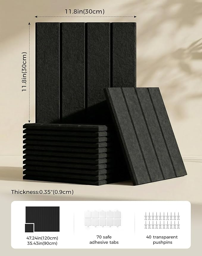 Aothia 12-Pack Felt Bulletin Board Tiles - Image 2