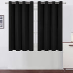 LEMOMO Black Thermal Blackout Curtains/52 x 45 Inch/Set of 2 Panels Room by Lemomo