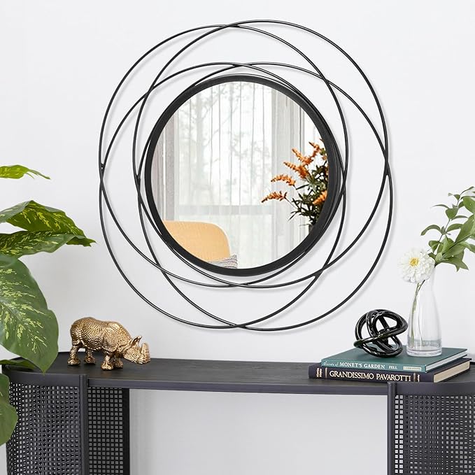 Decorative Mirrors Black Circle Mirror - Image 2
