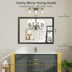 Briivue 48x36 Inch Black Bathroom Mirror - Image 2