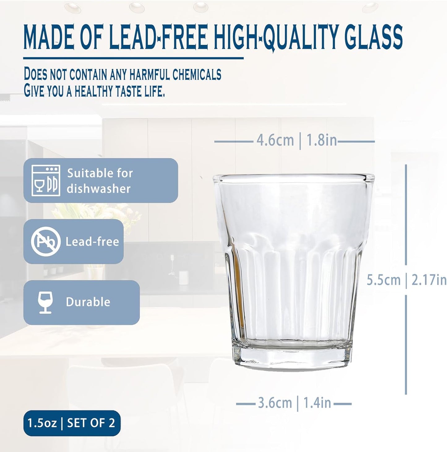 32 Piece Shot Glasses Set 50ML/1.5oz.Small Espresso and LiquorGlasses for Whiskey TequilaVodka, Thick Glass Cups forPotter Style Cocktails Bar Party