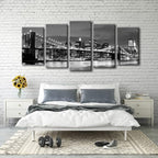 Wieco Art Large Brooklyn Bridge Night View Modern Giclee Canvas Prints Artwork - Image 4