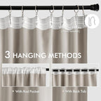 MIULEE Natural Back Tab Blackout Curtain 96 Inch Long 2 Panels Set - Image 3