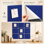 Large Cork Boards for Walls – 36" x 24" Self Adhesive Felt Wall Tiles - Image 4